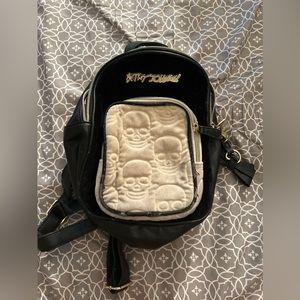 Used Betsey Johnson skull backpack